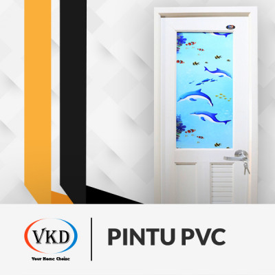 PINTU PVC VKD SERAT KAYU WHITE